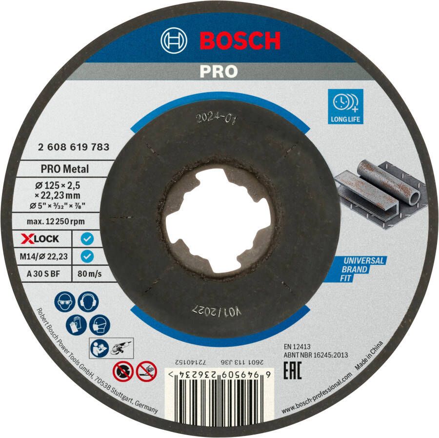 Bosch Accessoires Doorslijpschijf Metaal X-Lock 125X2.5mm 2608619783