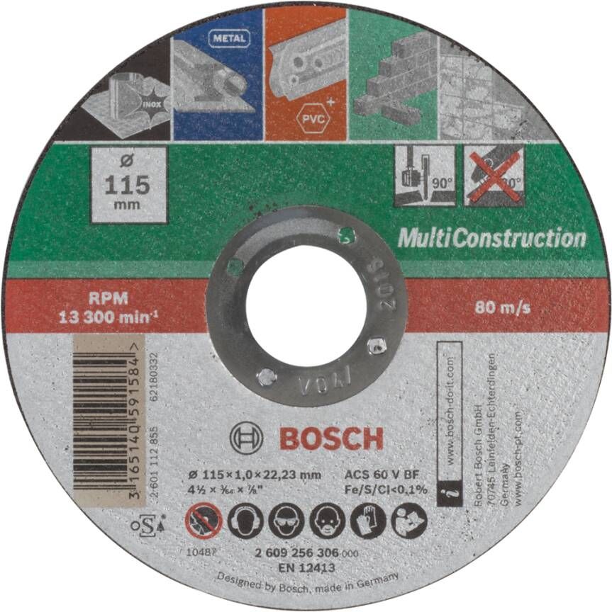 Bosch Accessoires Doorslijpschijf Multi 115 X1 Recht 2609256306