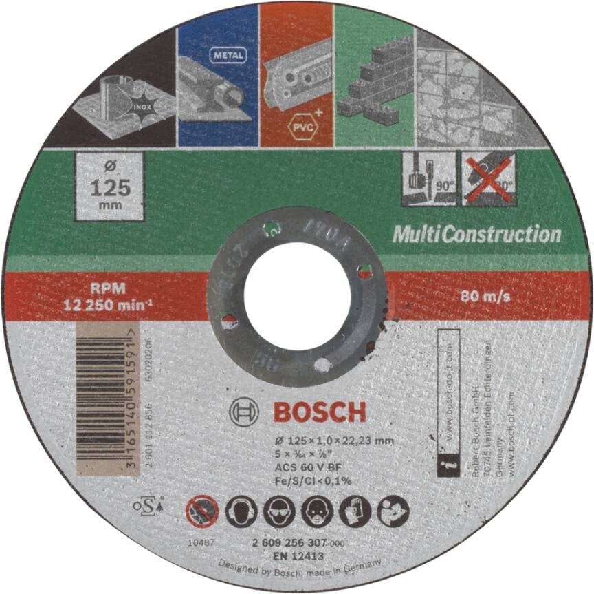Bosch Accessoires Doorslijpschijf Multi 125 X1 Recht 2609256307