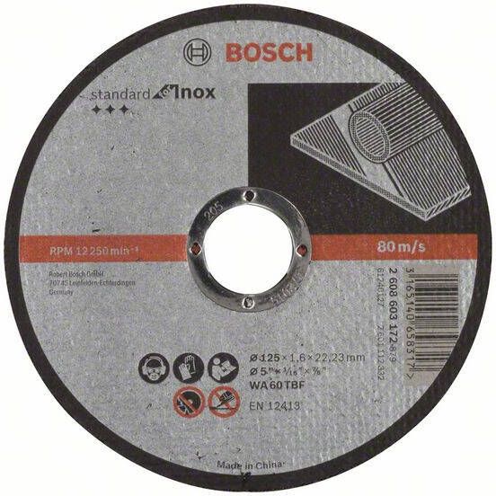 Bosch Accessoires Doorslijpschijf recht Standard for Inox WA 60 T BF 125 mm 22 23 mm 1 6 mm 1 stuks 2608603172