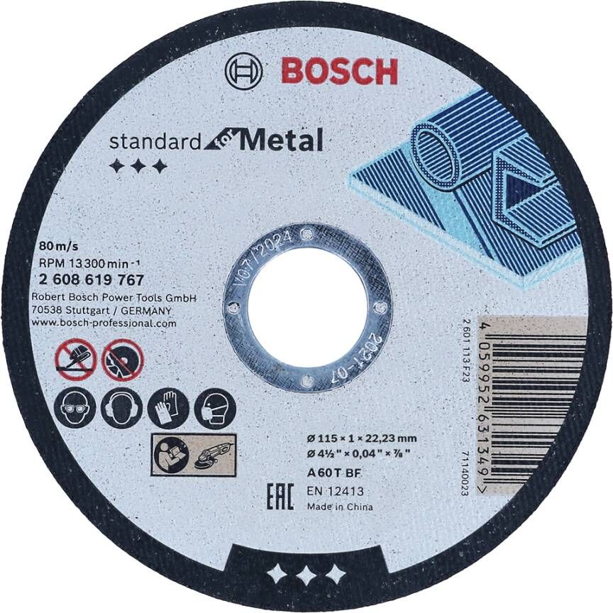 Bosch Accessoires Doorslijpschijf Standard Metal 115X1X22.23 2608619767