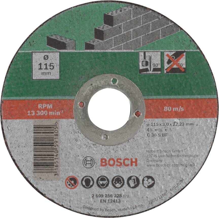 Bosch Accessoires Doorslijpschijf Steen 115 X2 5 Recht 2609256328