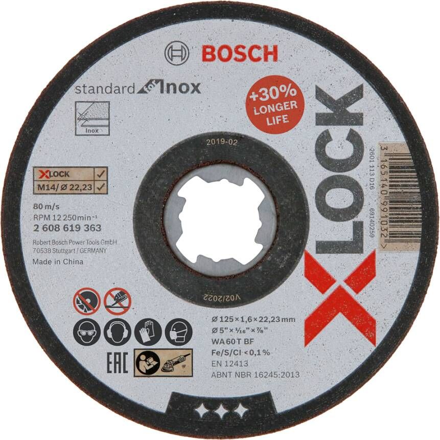 Bosch Accessoires Doorslijpschijf X-Lock Sfinox 115X1.6 mm 2608619362