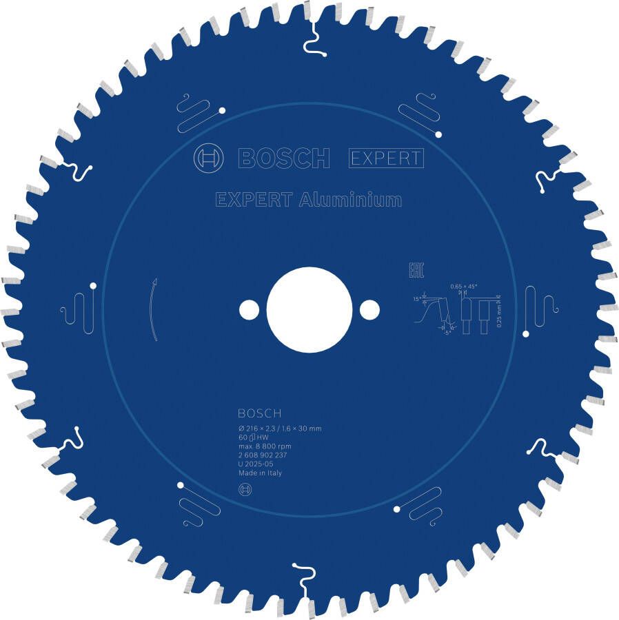 Bosch Accessoires EXPERT Aluminium Cirkelzaagblad | 216 x 2 3 1 6 x 30 mm | T60 2608902237