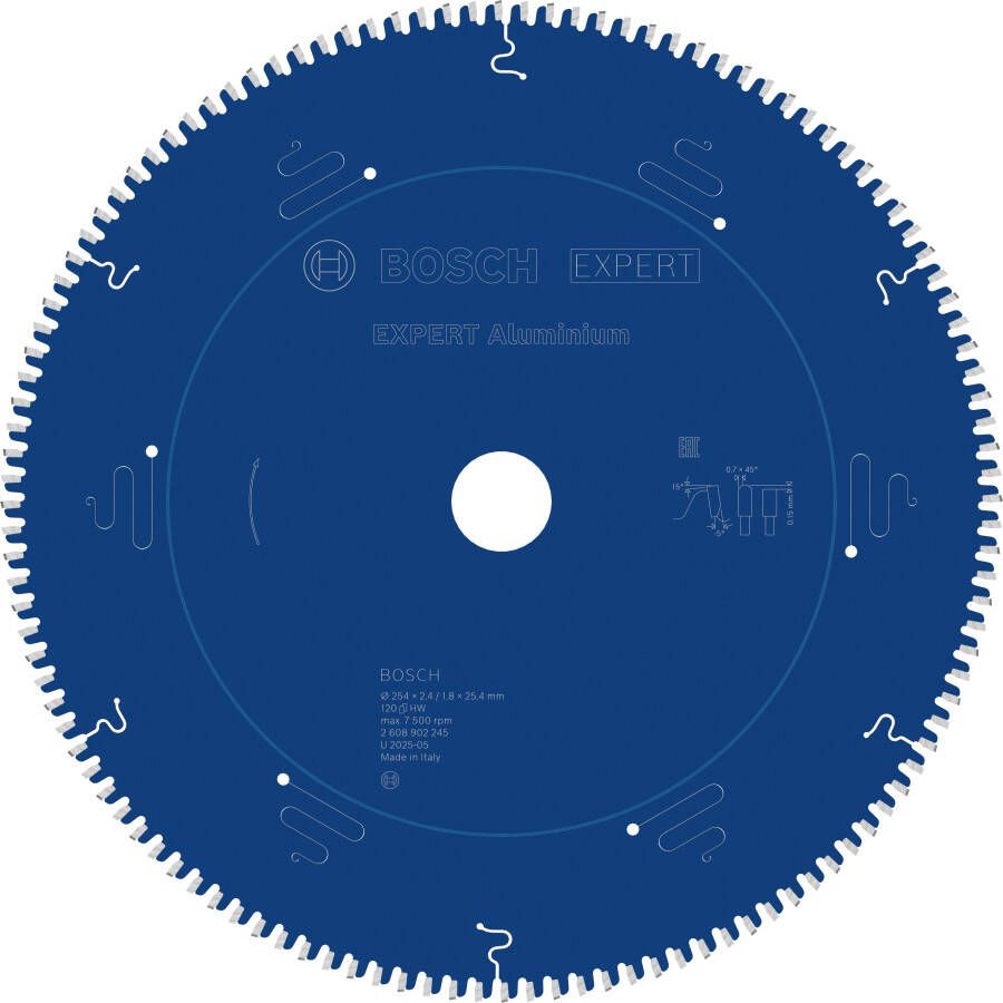 Bosch Accessoires EXPERT Aluminium Cirkelzaagblad | 254 x 2 4 1 8 x 25 4 mm | T120 2608902245