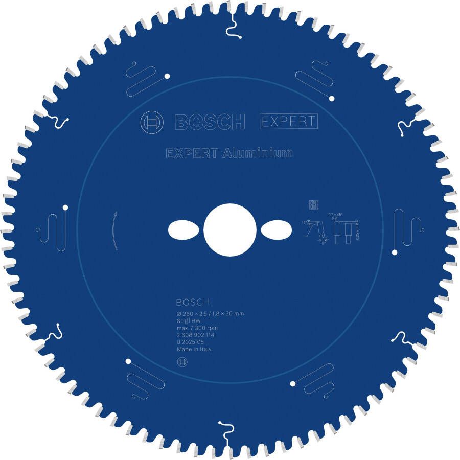 Bosch Accessoires EXPERT Aluminium Cirkelzaagblad | 260 x 2 5 1 8 x 30 mm | T80 2608902114