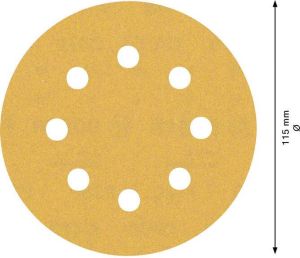 Bosch Accessoires Expert C470 schuurpapier voor excenterschuurmachines 115 mm 8 gaten K180 5-delig 5 stuk(s) 2608900798
