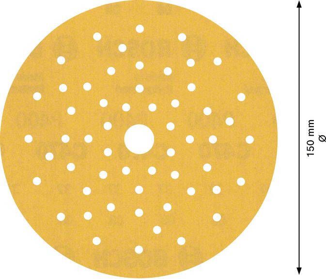 Bosch Accessoires Expert C470 schuurpapier voor excenterschuurmachines 150 mm multigaten K400 50-delig 1 stuk(s) 2608901145