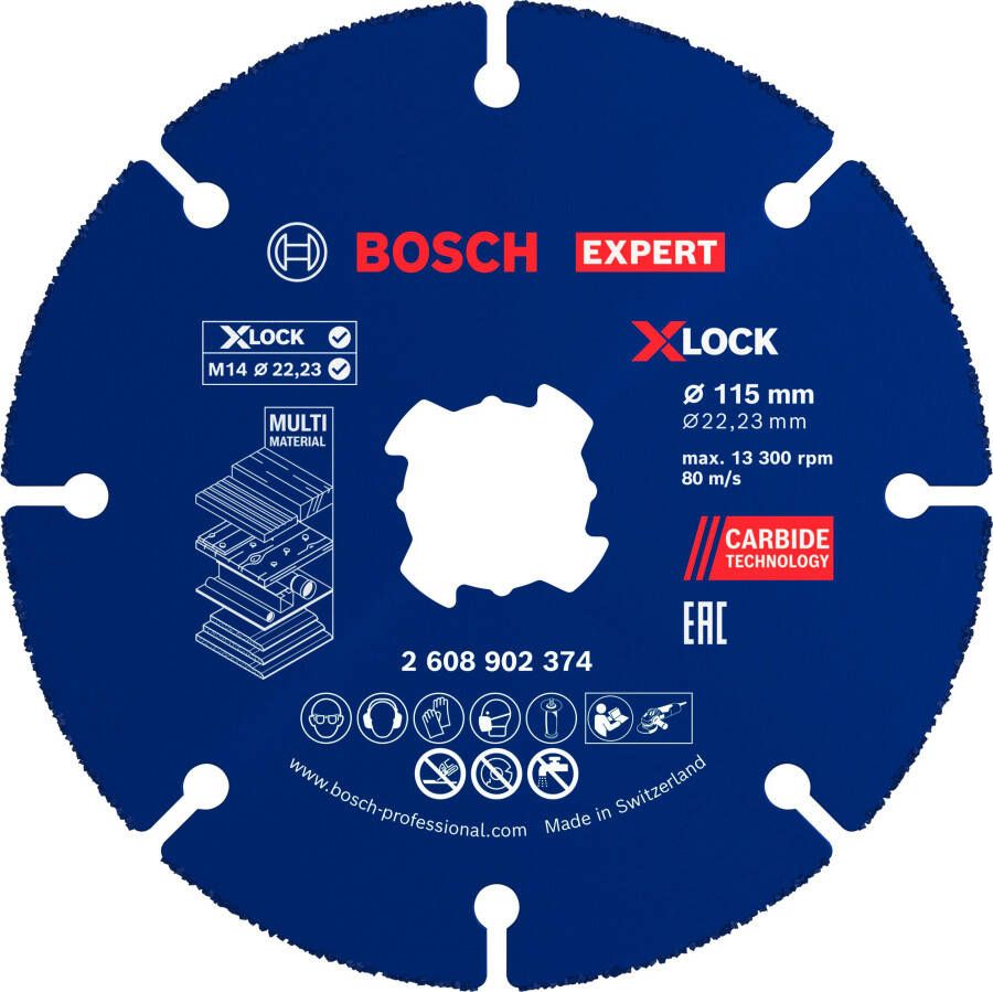 Bosch Accessoires EXPERT Carbide Multi Wheel X-LOCK Doorslijpschijf 115 mm | 22 23 mm 2608902374
