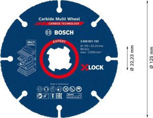 Bosch Accessoires Expert Carbide Multi Wheel X-LOCK doorslijpschijf 125 mm 1 mm 22 23 mm 1 stuk(s) 2608901193