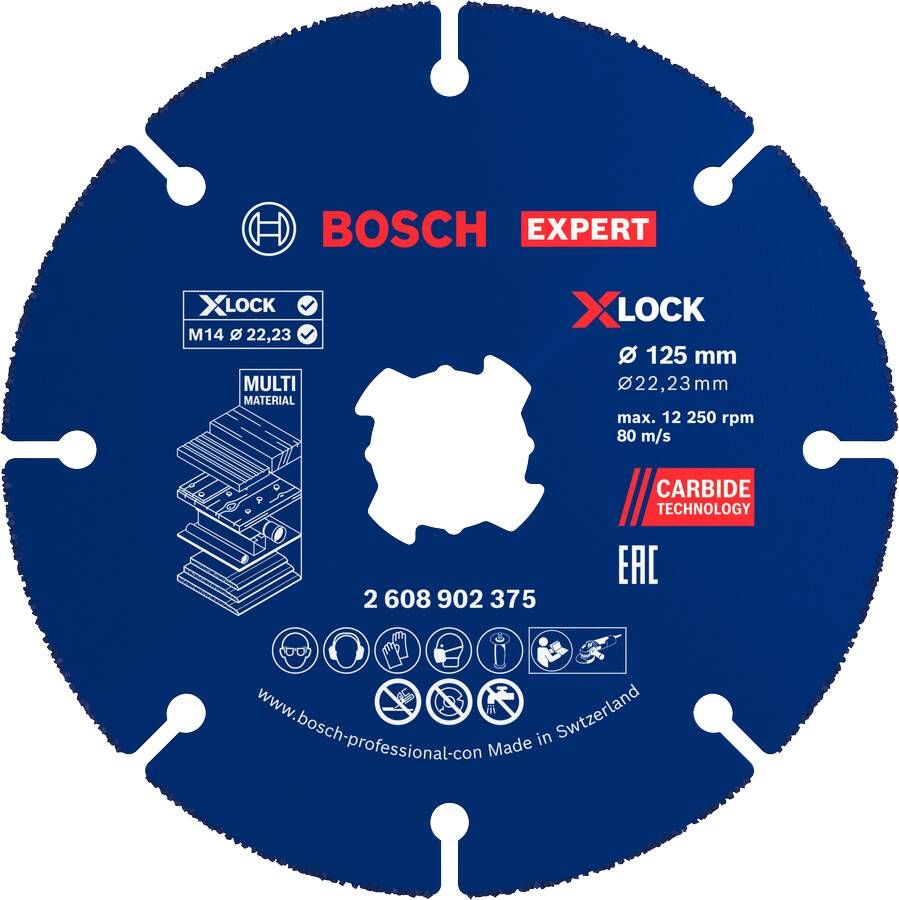 Bosch Accessoires EXPERT Carbide Multi Wheel X-LOCK Doorslijpschijf 125 mm | 22 23 mm | 10 stuks 2608902377