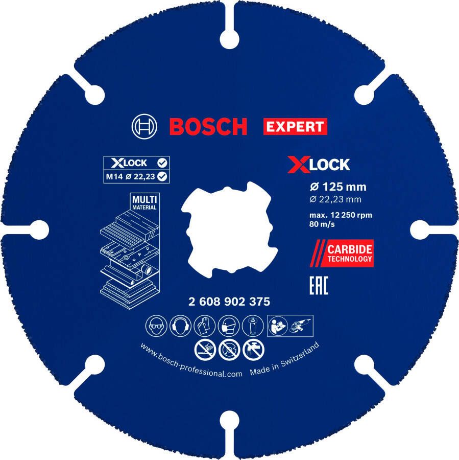 Bosch Accessoires EXPERT Carbide Multi Wheel X-LOCK Doorslijpschijf 125 mm | 22 23 mm 2608902375