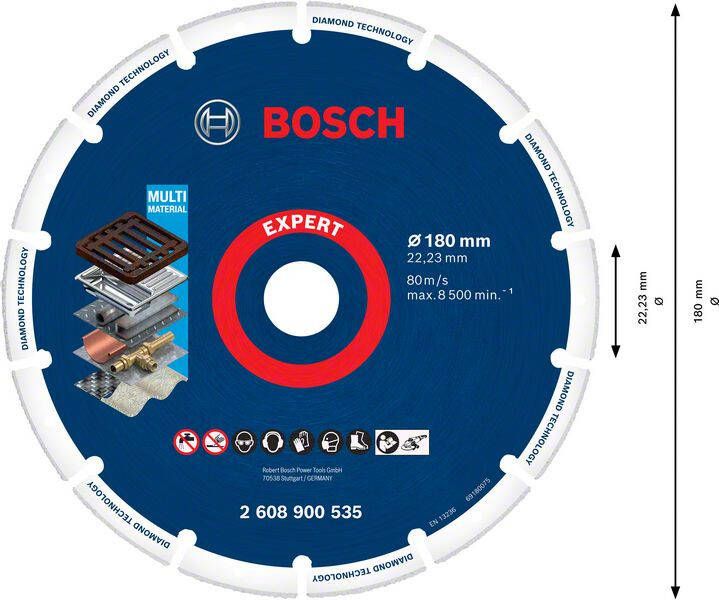 Bosch Accessoires Expert Diamond Metal Wheel doorslijpschijf 180 x 22 23 mm 1 stuk(s) 2608900535