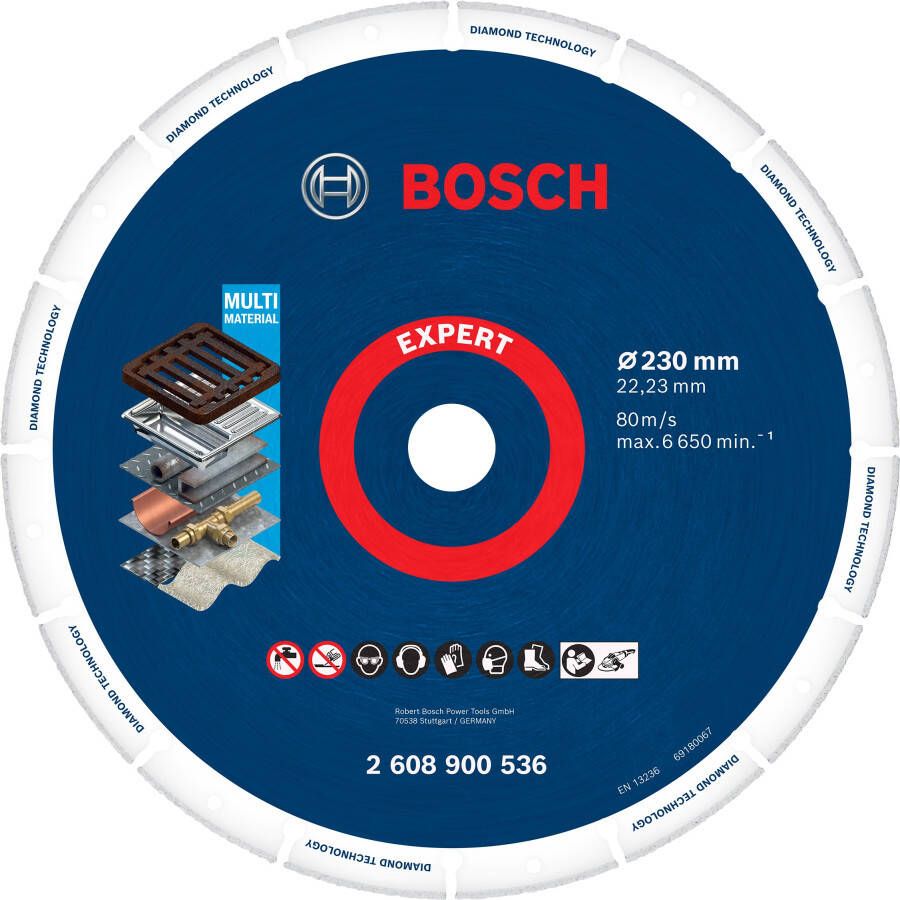 Bosch Accessoires Expert Diamond Metal Wheel grote doorslijpschijf 230 x 22 23 mm 1 stuk(s) 2608900536