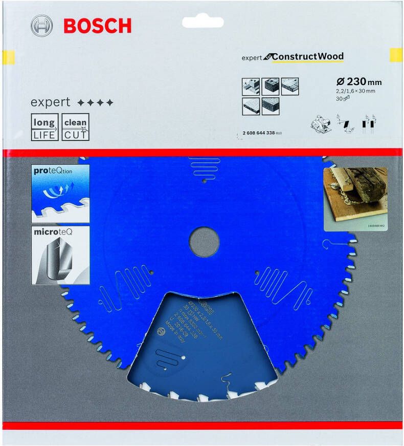 Bosch Accessoires Expert for Construct Wood cirkelzaagblad EX CW H 230x30-30 230 x 30 x 2 5 mm 30 1 stuk(s) 2608644338