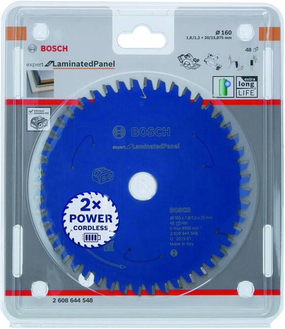Bosch Accessoires Expert for Laminated Panel cirkelzaagblad voor accuzagen 160x1 8 1 2x20 T48 1 stuk(s) 2608644548