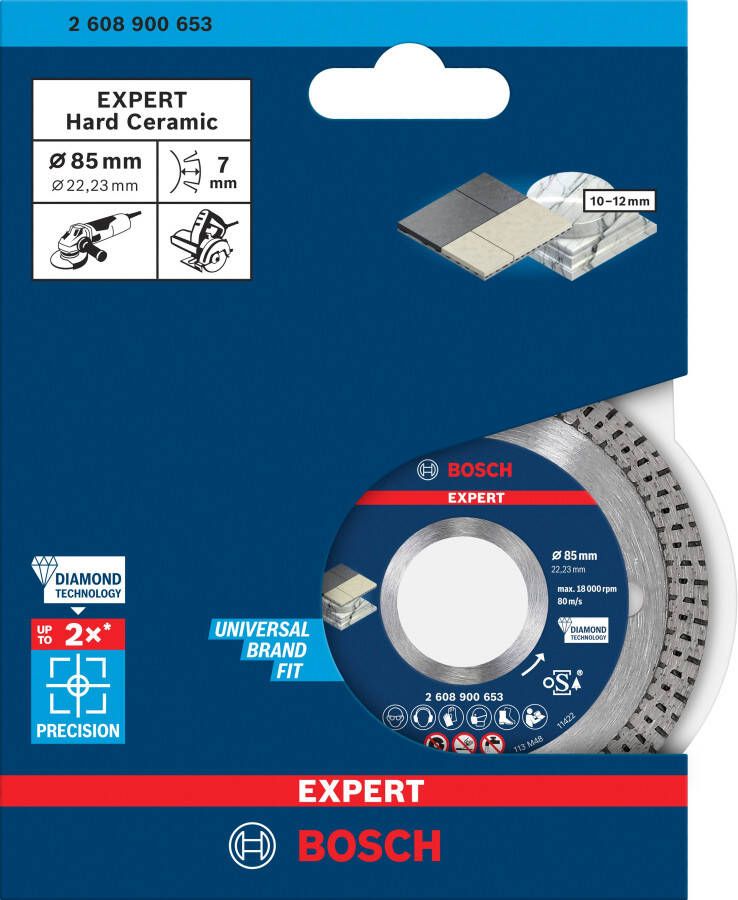 Bosch Accessoires EXPERT HardCeramic diamantdoorslijpschijf 85 x 22 |23 x 1 |6 x 7 mm 2608900653