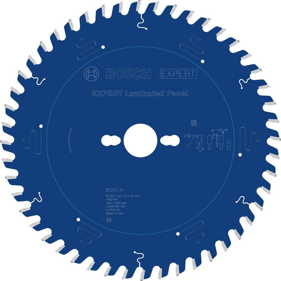 Bosch Accessoires EXPERT Laminated Panel-Cirkelzaagblad | 250 x 3 2 2 x 30 mm | T48 2608902193