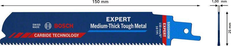 Bosch Accessoires Expert 'Medium-Thick Tough Metal' S 955 HHM reciprozaagblad 1 stuk 1 stuk(s) 2608900373