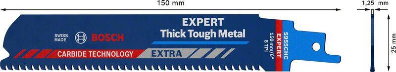 Bosch Accessoires Expert 'Thick Tough Metal' S 955 CHC reciprozaagblad 1 stuk 1 stuk(s) 2608900365