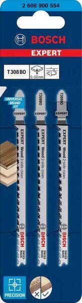 Bosch Accessoires Expert 'Wood 2-side clean' T 308 BO decoupeerzaagblad 3-delig 1 stuk(s) 2608900554