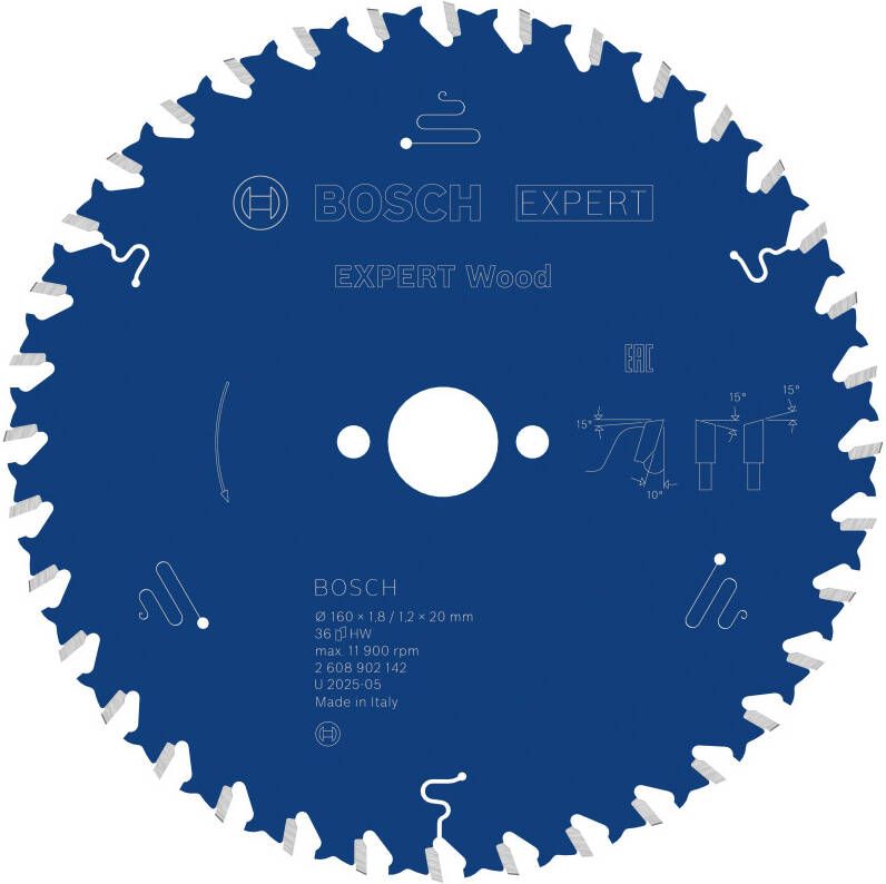 Bosch Accessoires EXPERT Wood Cirkelzaagblad | 160 x 1 8 1 2 x 20 mm | T36 2608902142