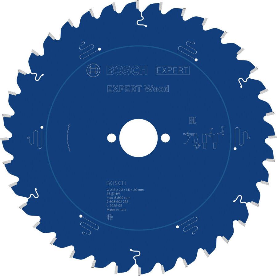 Bosch Accessoires EXPERT Wood Cirkelzaagblad | 216 x 2 3 1 6 x 30 mm | T36 2608902236