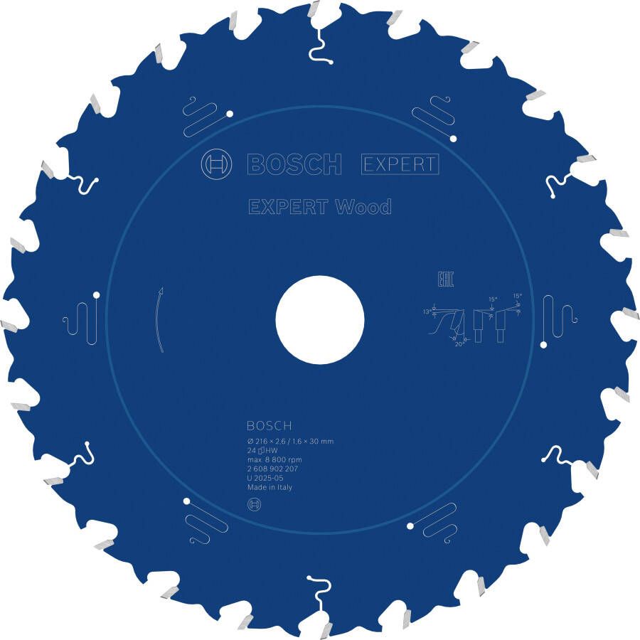 Bosch Accessoires EXPERT Wood Cirkelzaagblad | 216 x 2 6 1 6 x 30 mm | T24 2608902207