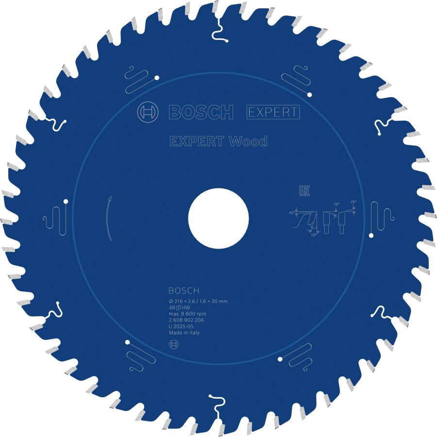 Bosch Accessoires EXPERT Wood Cirkelzaagblad | 216 x 2 6 1 6 x 30 mm | T48 2608902206