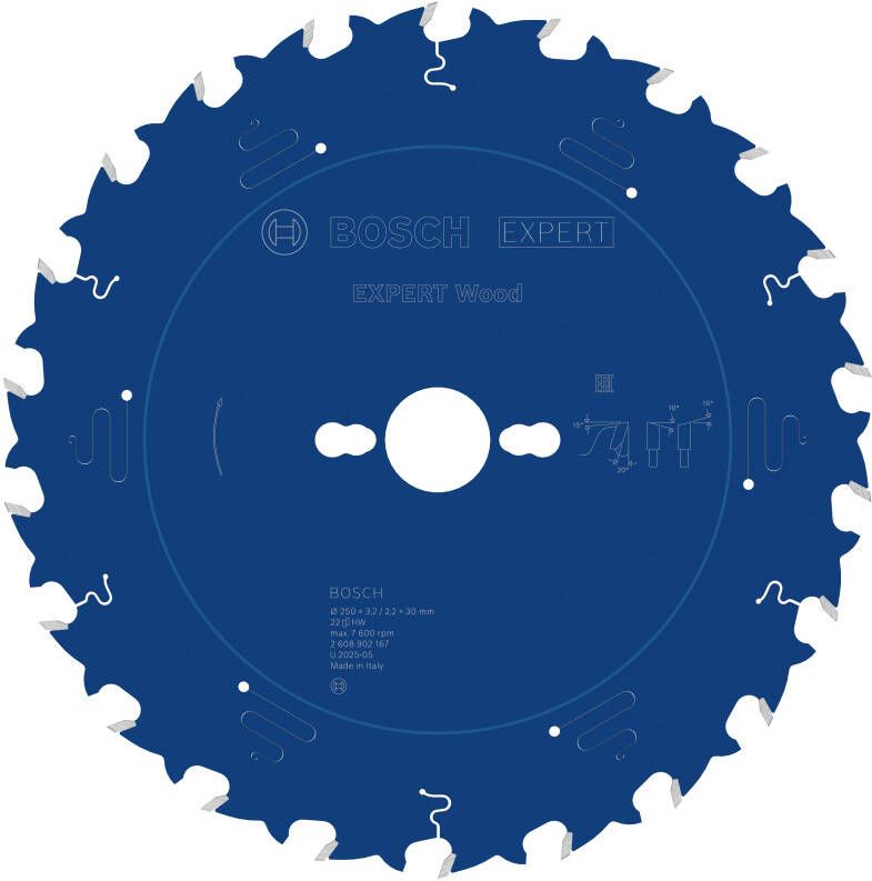 Bosch Accessoires EXPERT Wood Cirkelzaagblad | 250 x 3 2 2 x 30 mm | T22 2608902167