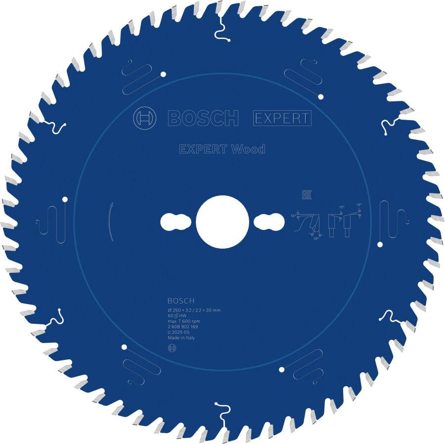 Bosch Accessoires EXPERT Wood Cirkelzaagblad | 250 x 3 2 2 x 30 mm | T60 2608902169