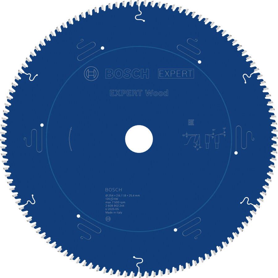 Bosch Accessoires EXPERT Wood Cirkelzaagblad | 254 x 2 6 1 8 x 25 4 mm | T120 2608902244