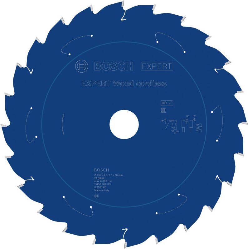 Bosch Accessoires EXPERT Wood cordless Cirkelzaagblad | 254 x 2 1 1 6 x 30 mm | T24 2608902173