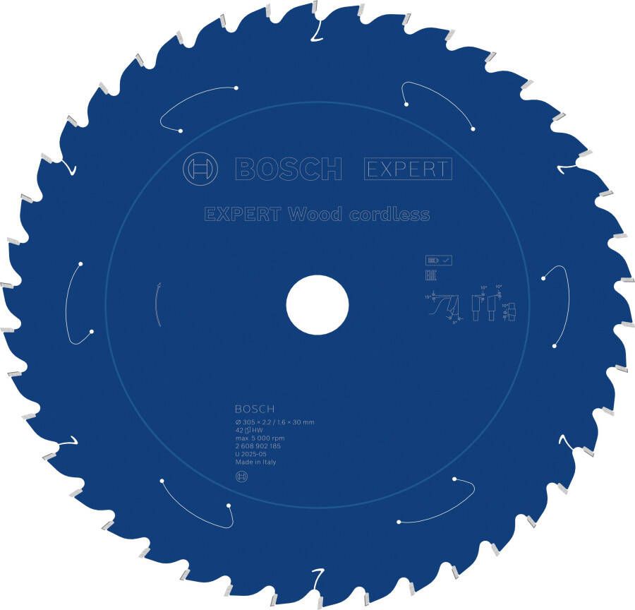 Bosch Accessoires EXPERT Wood cordless Cirkelzaagblad | 305 x 2 1 6 x 30 mm | T42 2608902185