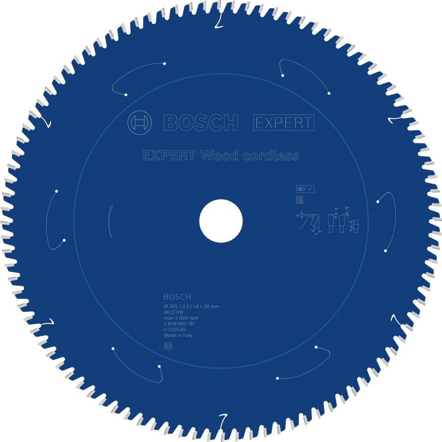 Bosch Accessoires EXPERT Wood cordless Cirkelzaagblad | 305 x 2 1 6 x 30 mm | T96 2608902187