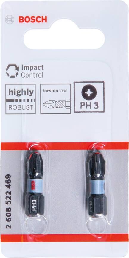 Bosch Accessoires Impact Control Bit PH3 25mm 2St 2608522469