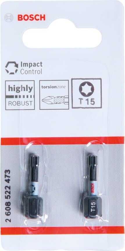 Bosch Accessoires Impact Control T15 25mm | 2 stuks 2608522473