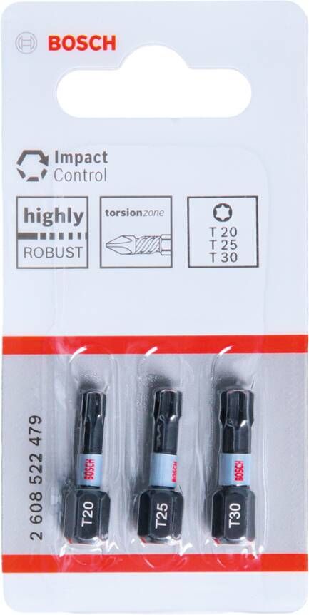 Bosch Accessoires Impact Control T20 25 30 25mm | 3 stuks 2608522479