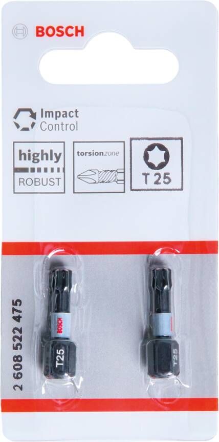 Bosch Accessoires Impact Control T25 25mm | 2 stuks 2608522475