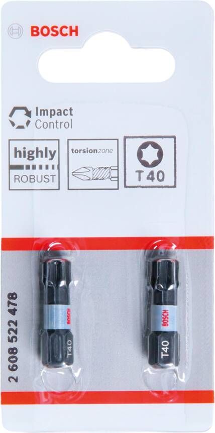 Bosch Accessoires Impact Control T40 25mm | 2 stuks 2608522478