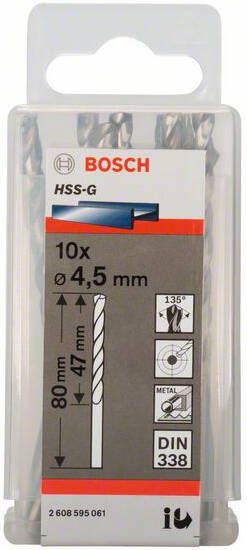 Bosch Accessoires Metaalboren HSS-G Standard 4 5 x 47 x 80 mm 10st 2608595061