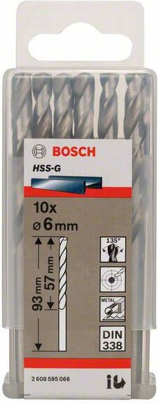 Bosch Accessoires Metaalboren HSS-G Standard 6 x 57 x 93 mm 10st 2608595066