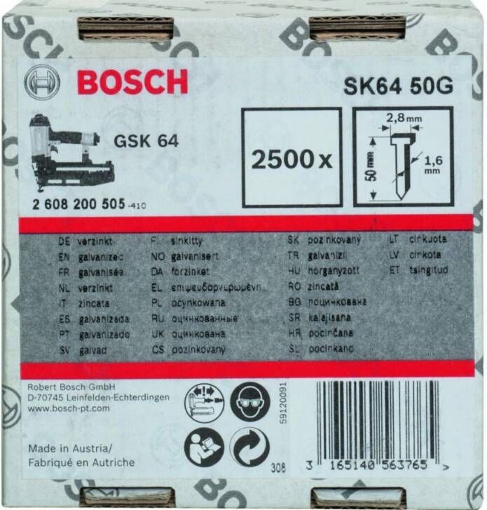 Bosch Accessoires Nagel met verzonken kop SK64 50 G 2608200505