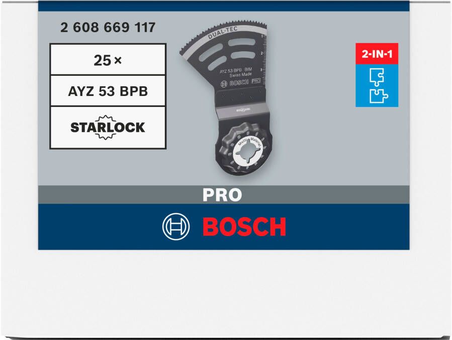 Bosch Accessoires PRO AYZ 53 BPB Dual-Tec zaagblad | 53 x 40 mm | 25 stuks 2608669117