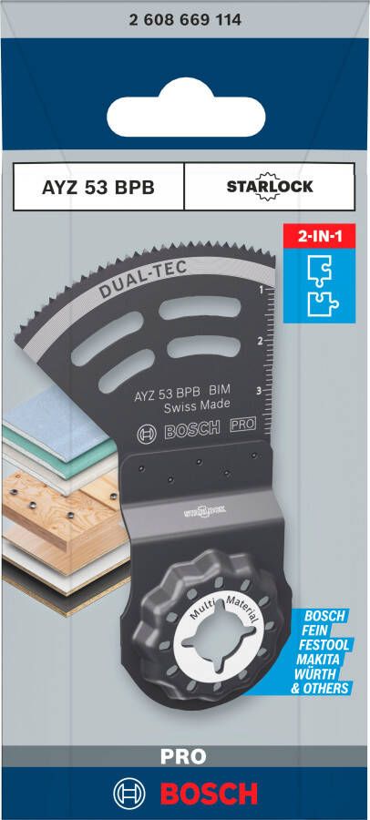 Bosch Accessoires PRO AYZ 53 BPB Multitool zaagblad | 53 x 40 mm 2608669114