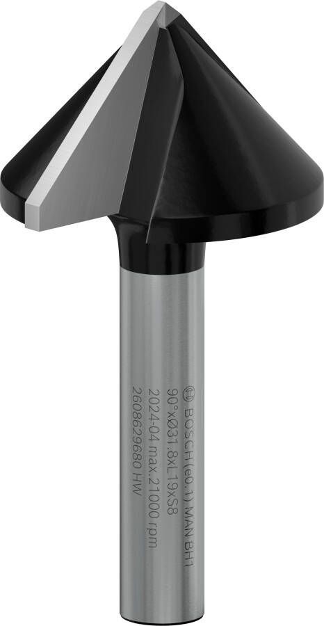 Bosch Accessoires PRO Bovenfreesbit V-groef | 90 x Ø 31 8 | schacht 8 mm 2608629680