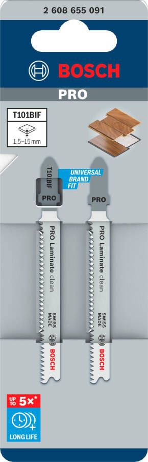 Bosch Accessoires PRO Laminate clean T101BIF decoupeerzaagblad | 83 mm | 2-delig 2608655091