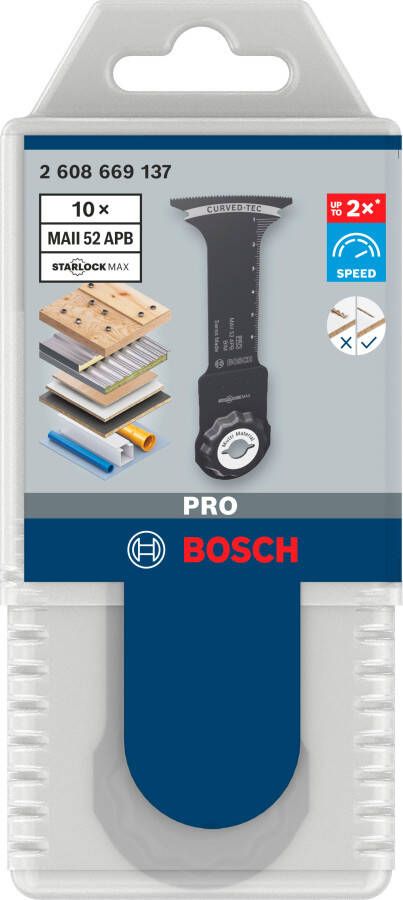 Bosch Accessoires PRO MAII 52 APB invalzaagblad | 52 x 75 mm | 10 stuks 2608669137