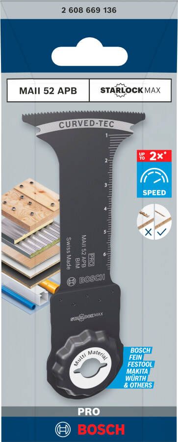 Bosch Accessoires PRO MAII 52 APB Multitool zaagblad | 52 x 75 mm 2608669136