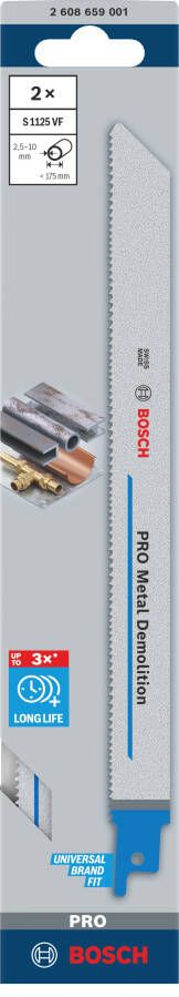 Bosch Accessoires PRO Metal Demolition S1125VF zaagblad | 1 |25 x 19 x 225 mm | 2-delig 2608659001